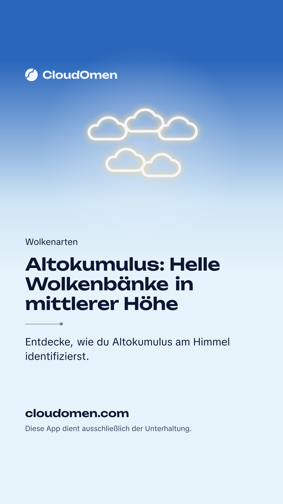 Story-Bild: Altokumulus: Helle Wolkenbänke in mittlerer Höhe