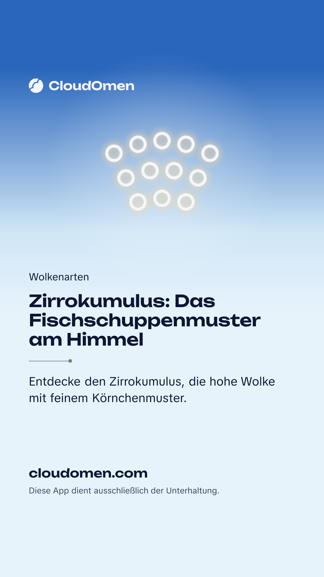 Story-Bild: Zirrokumulus: Das Fischschuppenmuster am Himmel