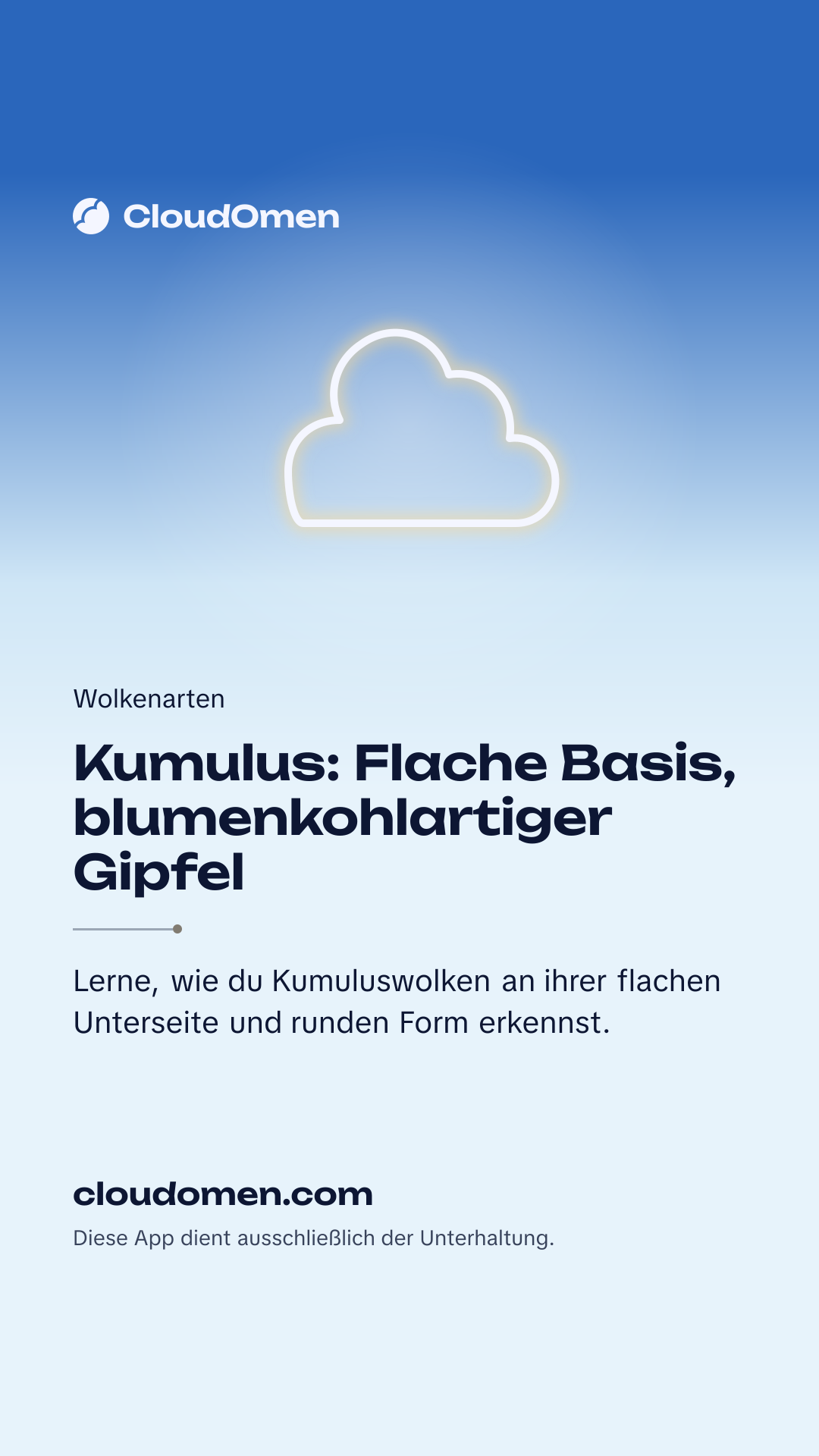 Story-Bild: Kumulus: Flache Basis, blumenkohlartiger Gipfel