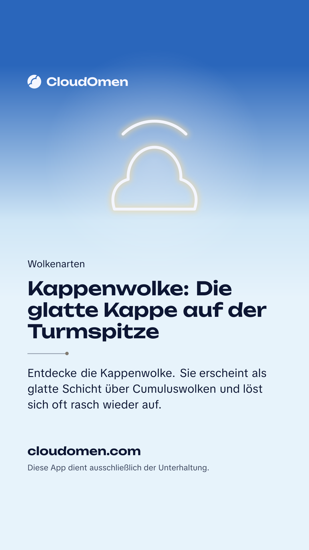 Story-Bild: Kappenwolke: Die glatte Kappe auf der Turmspitze