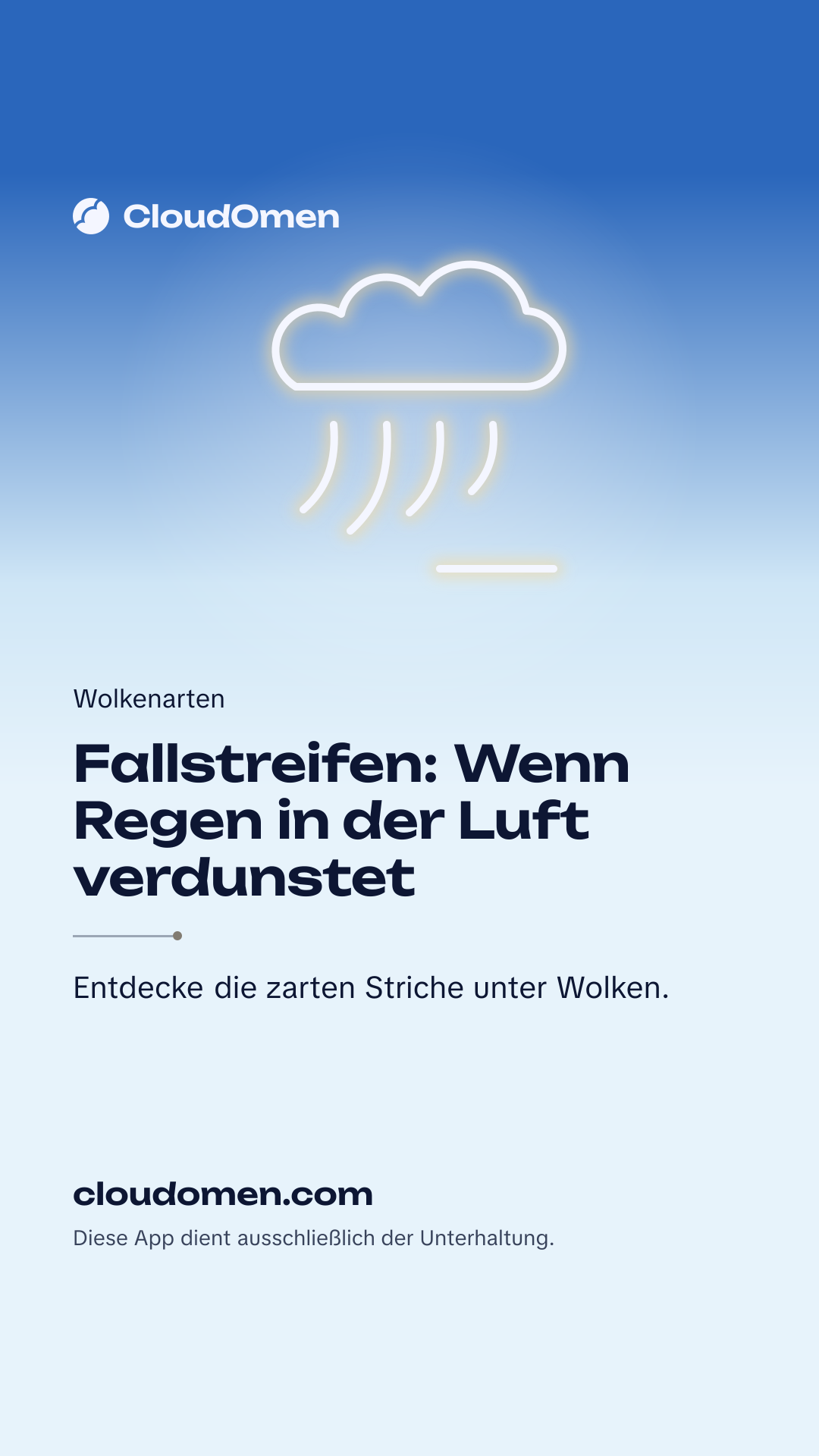 Story-Bild: Fallstreifen: Wenn Regen in der Luft verdunstet