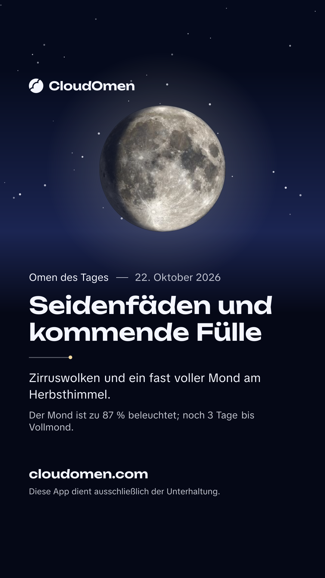Story-Bild: Seidenfäden und kommende Fülle