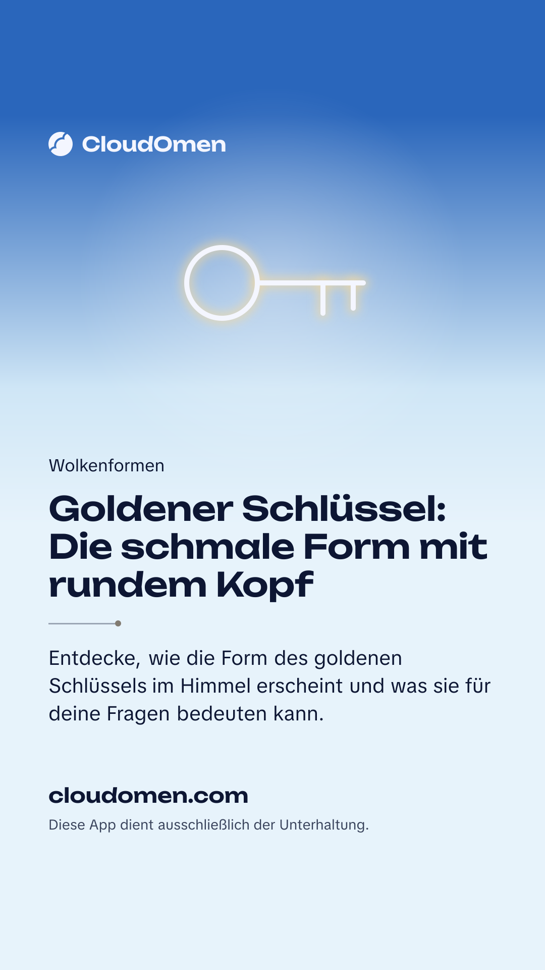 Story-Bild: Goldener Schlüssel: Die schmale Form mit rundem Kopf