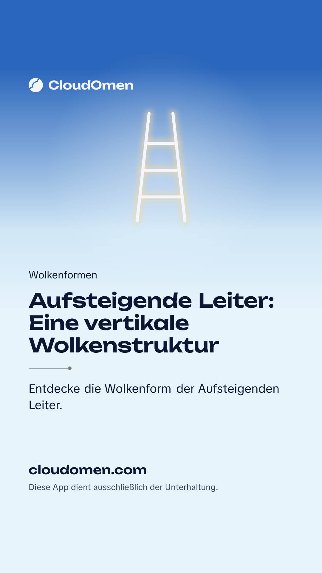 Story-Bild: Aufsteigende Leiter: Eine vertikale Wolkenstruktur