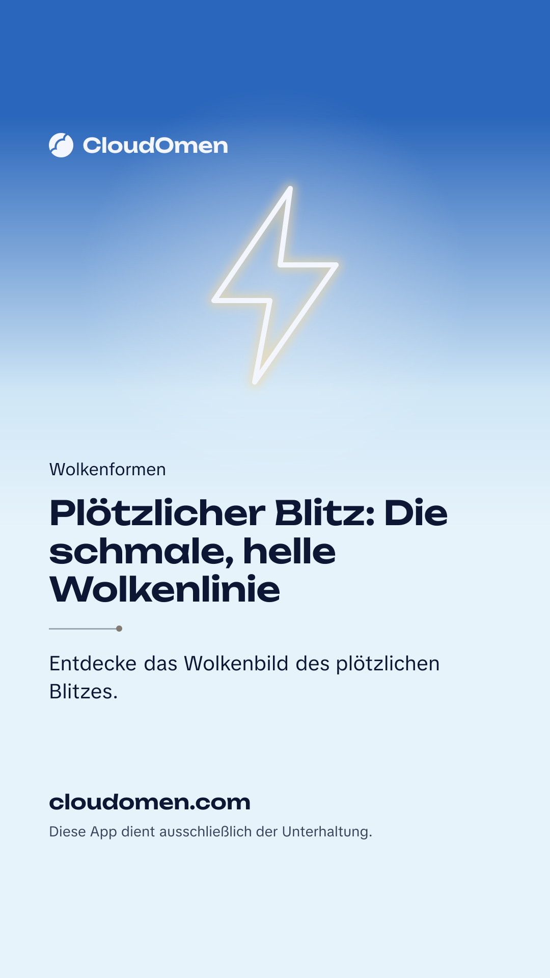 Story-Bild: Plötzlicher Blitz: Die schmale, helle Wolkenlinie