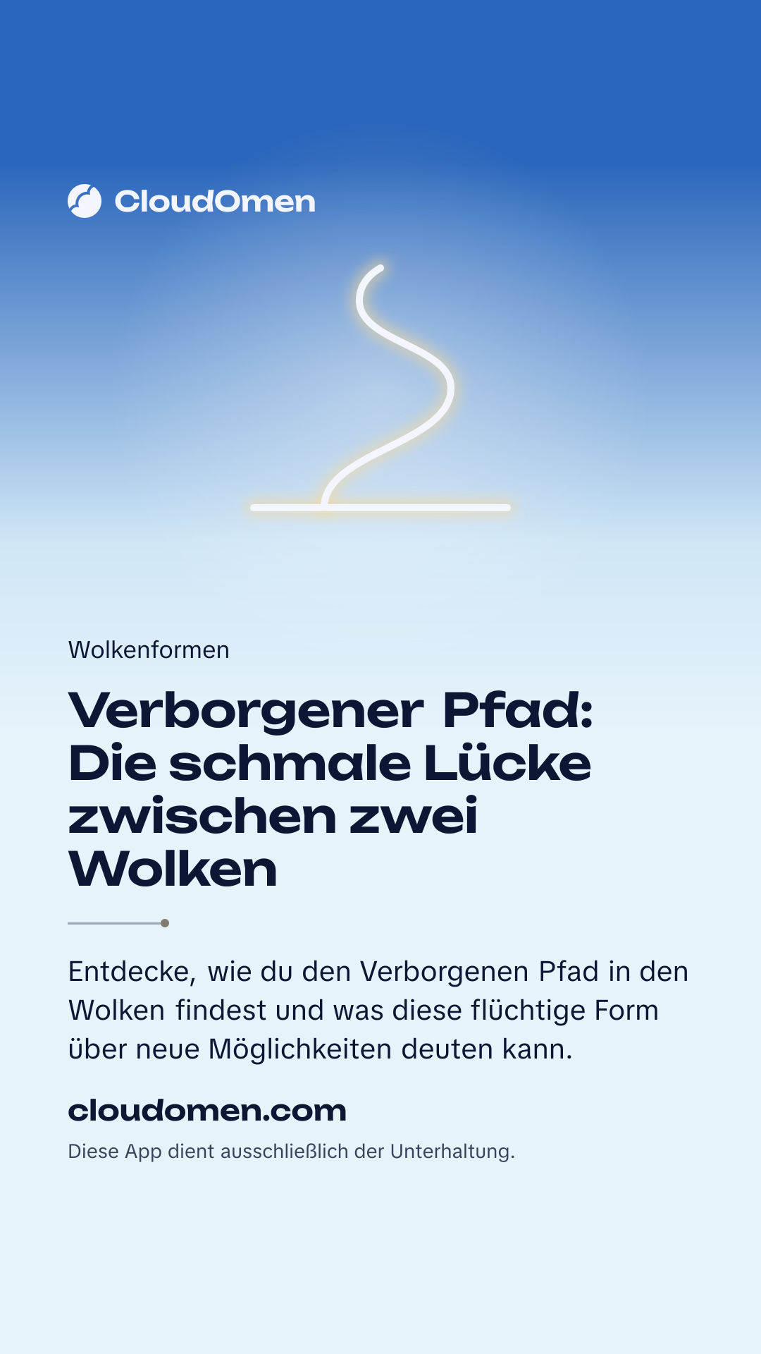 Story-Bild: Verborgener Pfad: Die schmale Lücke zwischen zwei Wolken