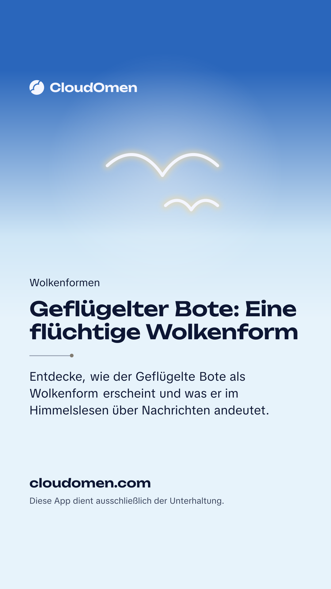 Story-Bild: Geflügelter Bote: Eine flüchtige Wolkenform