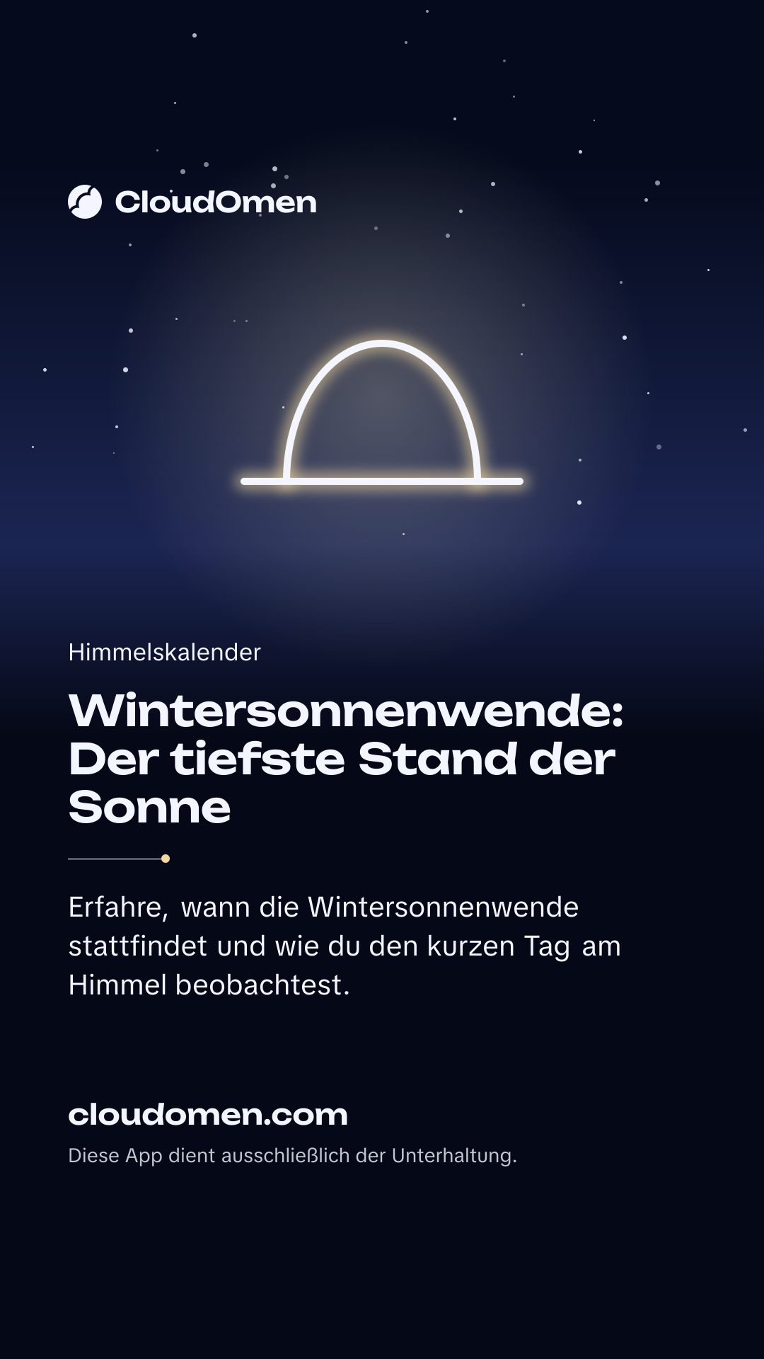 Story-Bild: Wintersonnenwende: Der tiefste Stand der Sonne