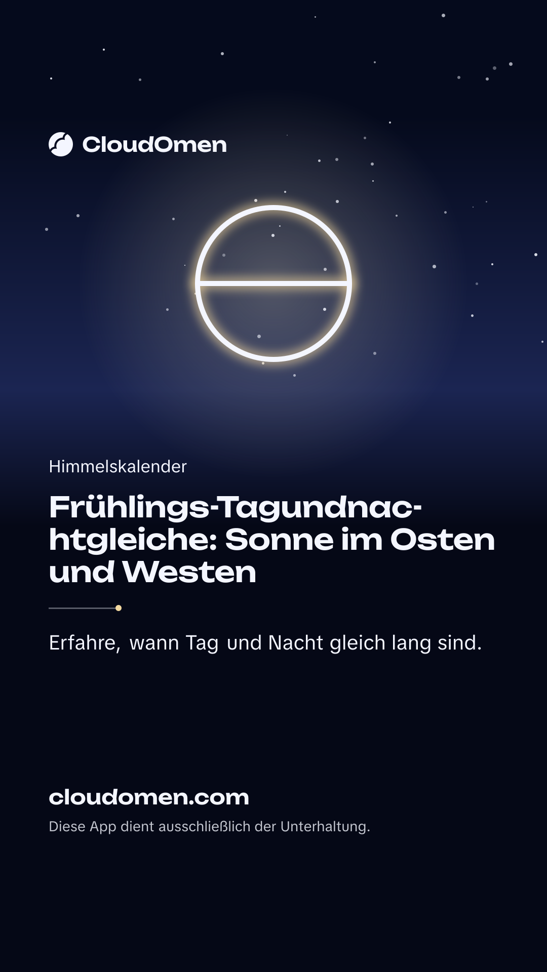 Story-Bild: Frühlings-Tagundnachtgleiche: Sonne im Osten und Westen