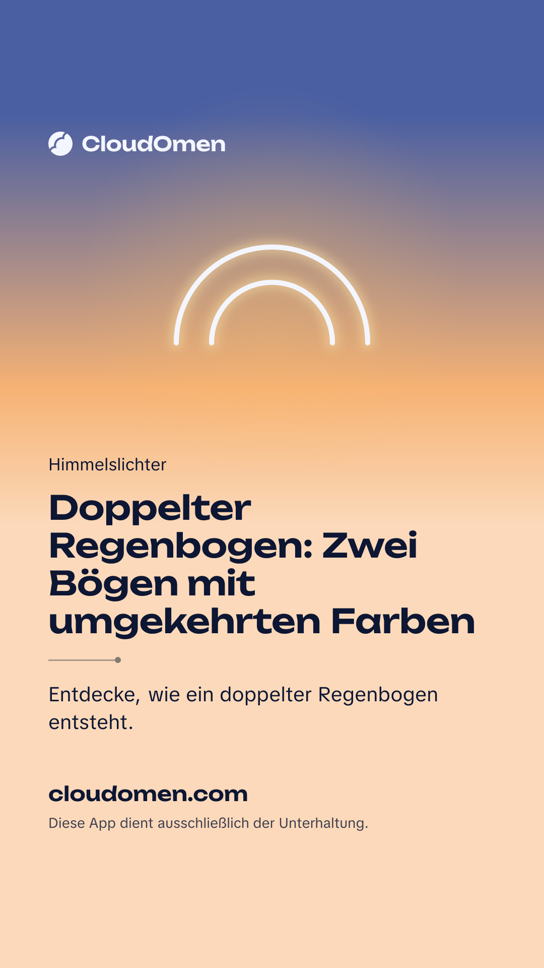Story-Bild: Doppelter Regenbogen: Zwei Bögen mit umgekehrten Farben