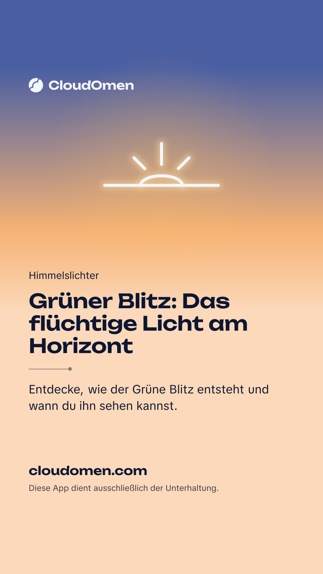 Story-Bild: Grüner Blitz: Das flüchtige Licht am Horizont
