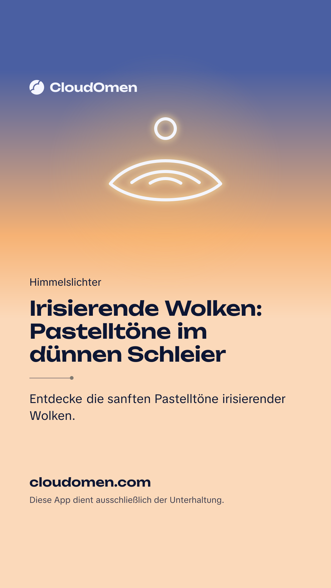 Story-Bild: Irisierende Wolken: Pastelltöne im dünnen Schleier