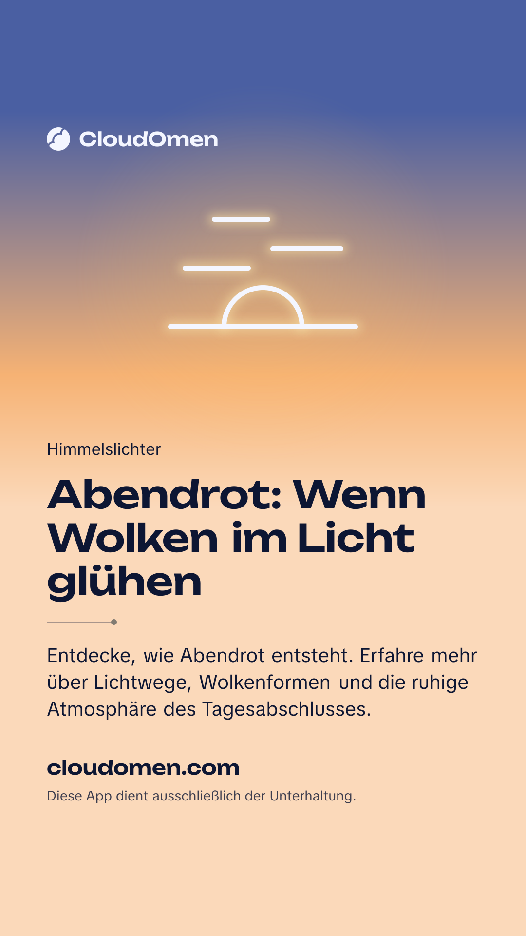 Story-Bild: Abendrot: Wenn Wolken im Licht glühen