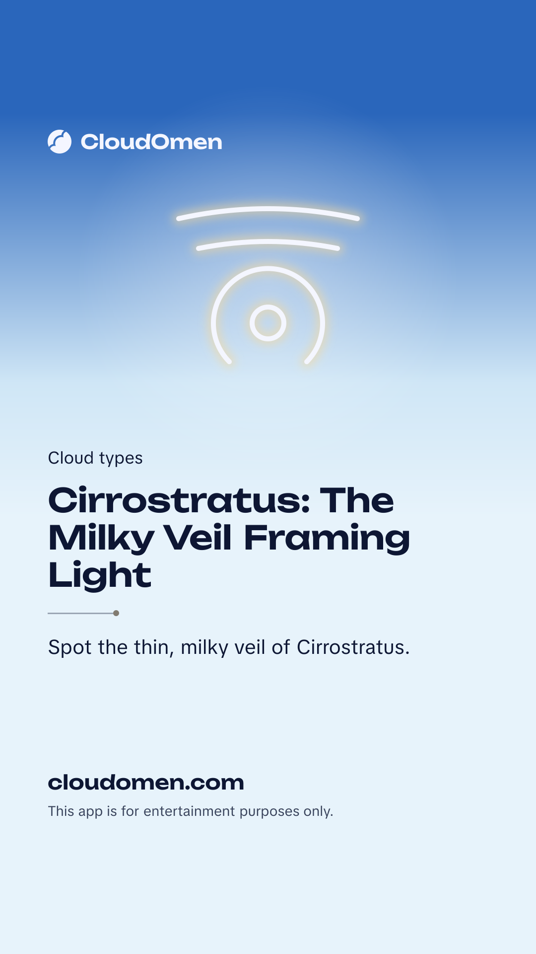 Story image: Cirrostratus: The Milky Veil Framing Light