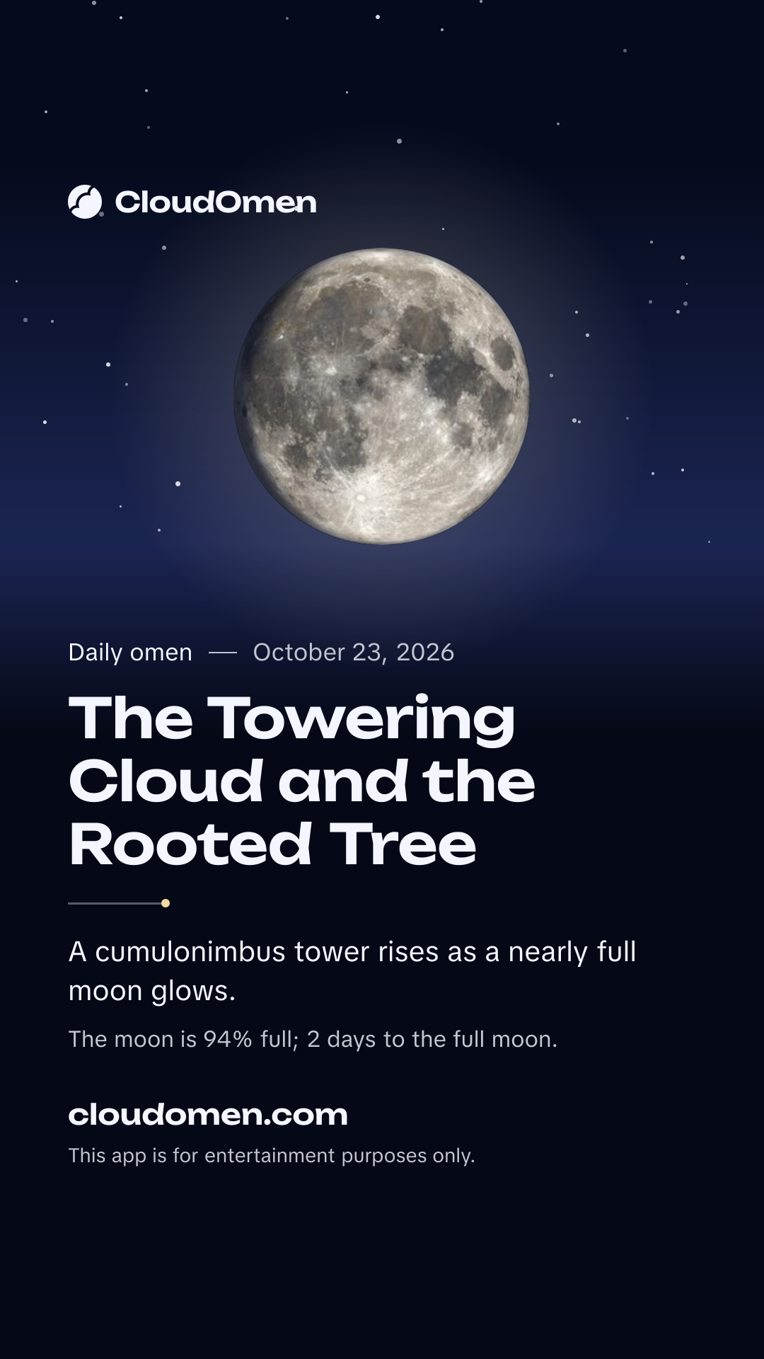 Story image: The Towering Cloud and the Rooted Tree