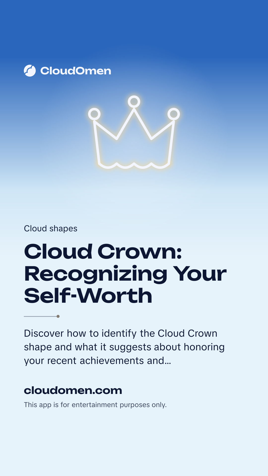 Story image: Cloud Crown: Recognizing Your Self-Worth