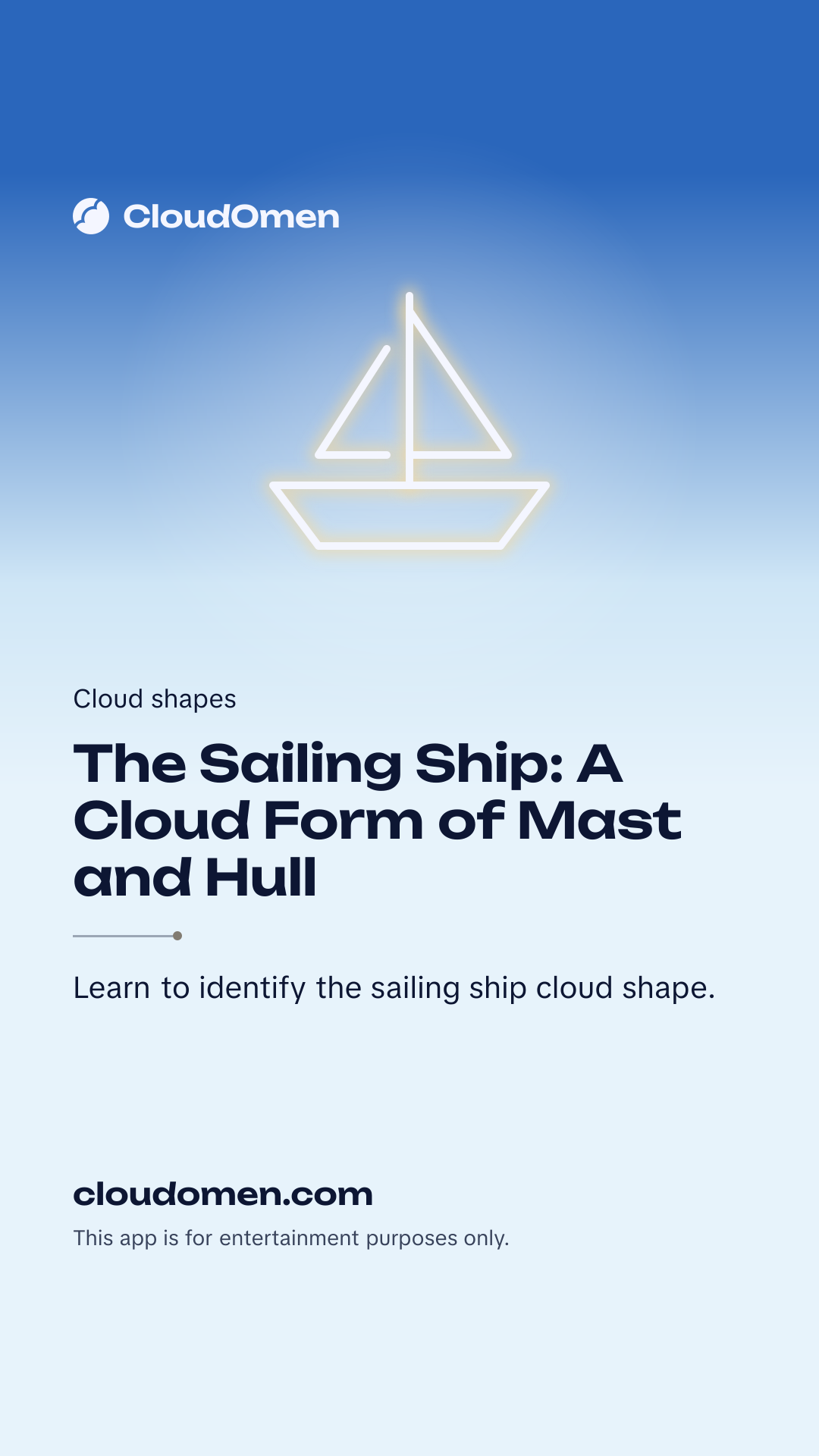Story image: The Sailing Ship: A Cloud Form of Mast and Hull