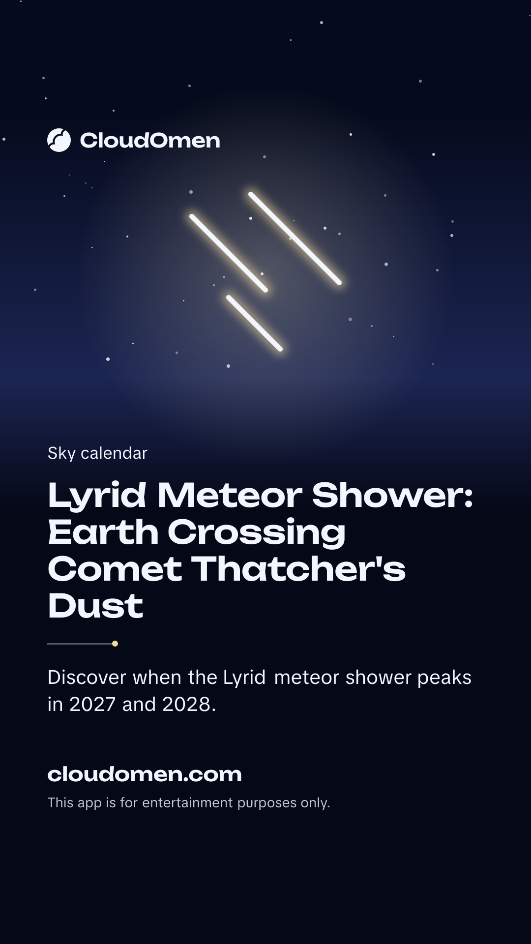 Story image: Lyrid Meteor Shower: Earth Crossing Comet Thatcher's Dust
