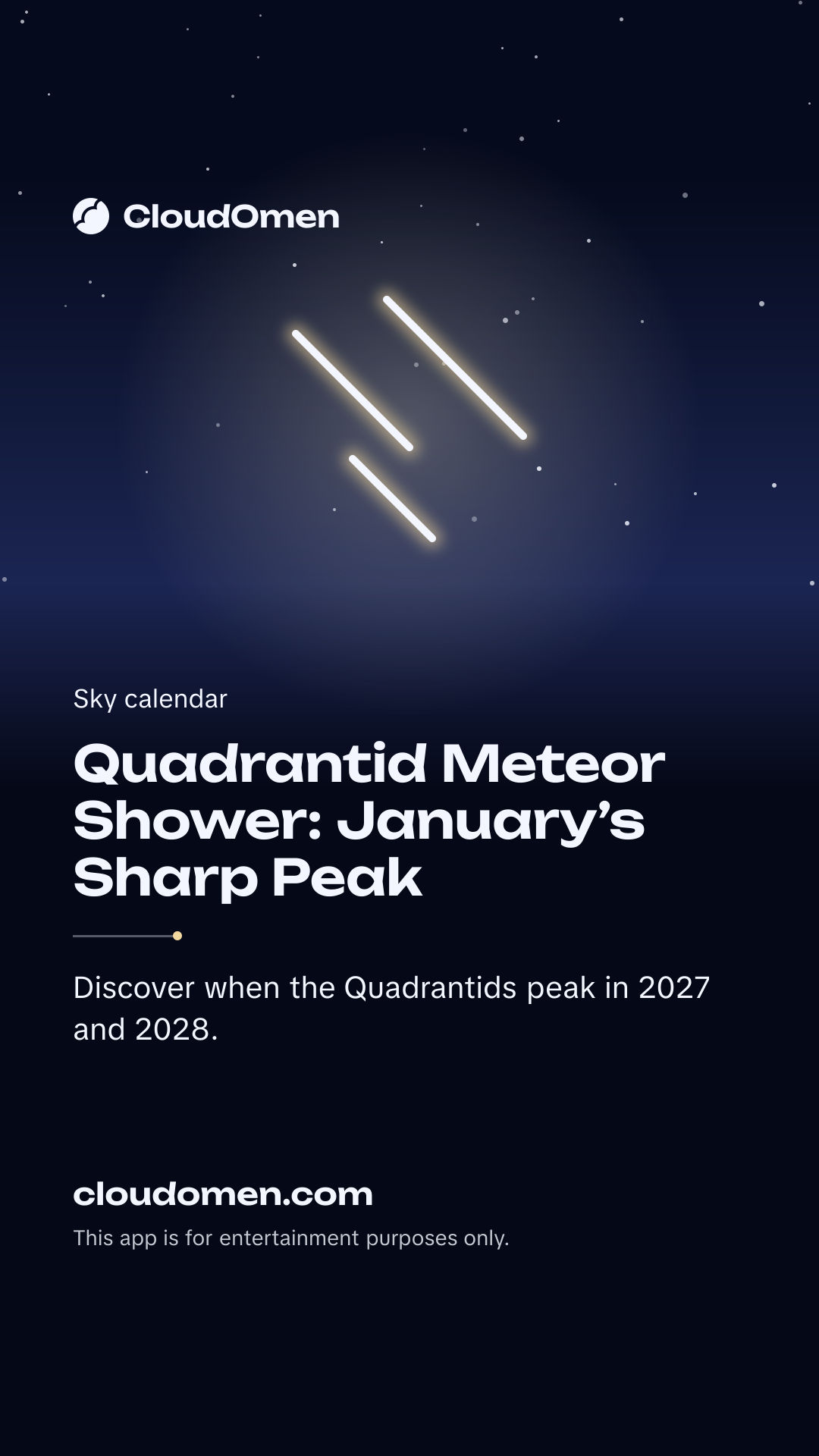 Story image: Quadrantid Meteor Shower: January’s Sharp Peak