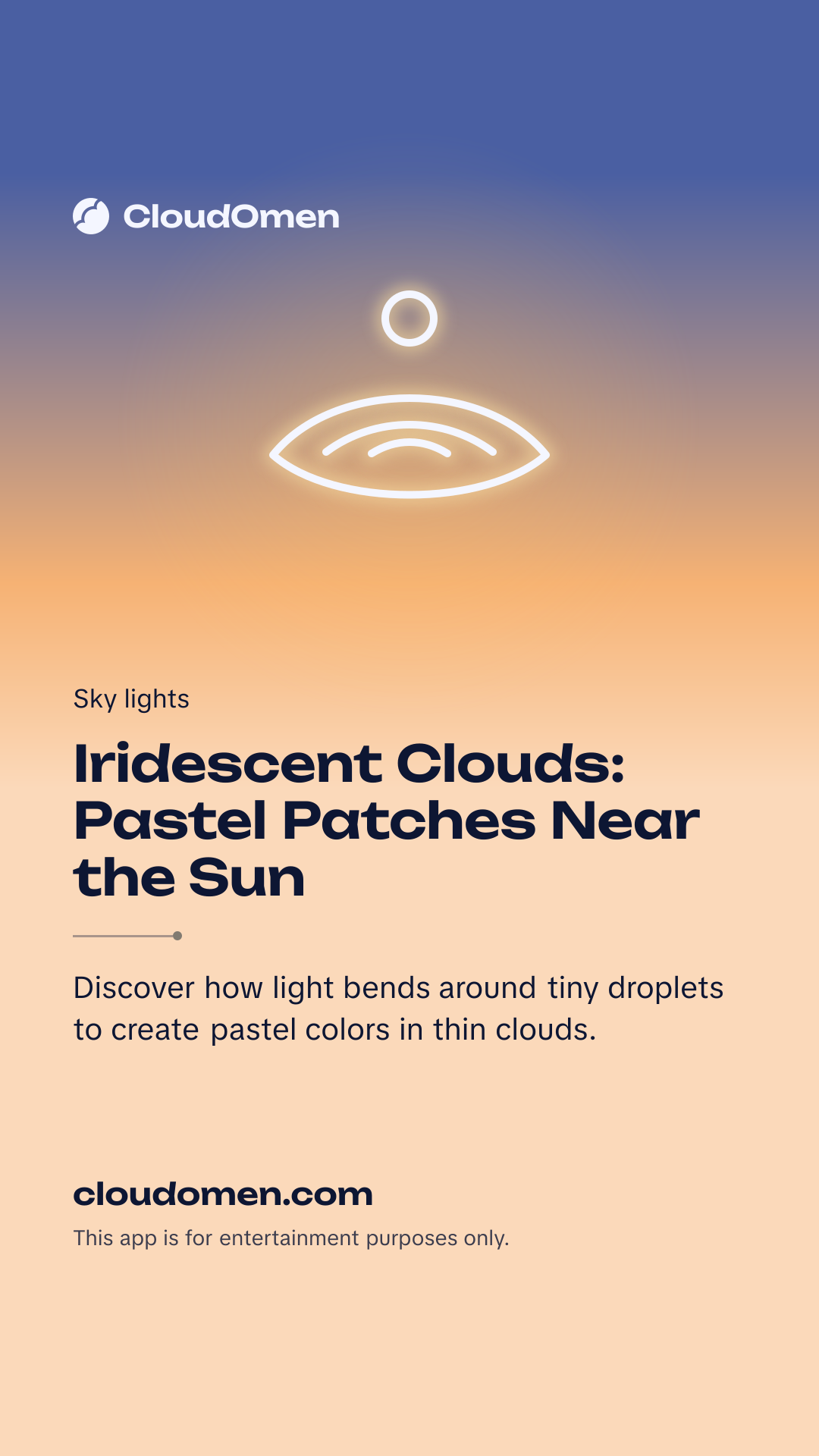 Story image: Iridescent Clouds: Pastel Patches Near the Sun