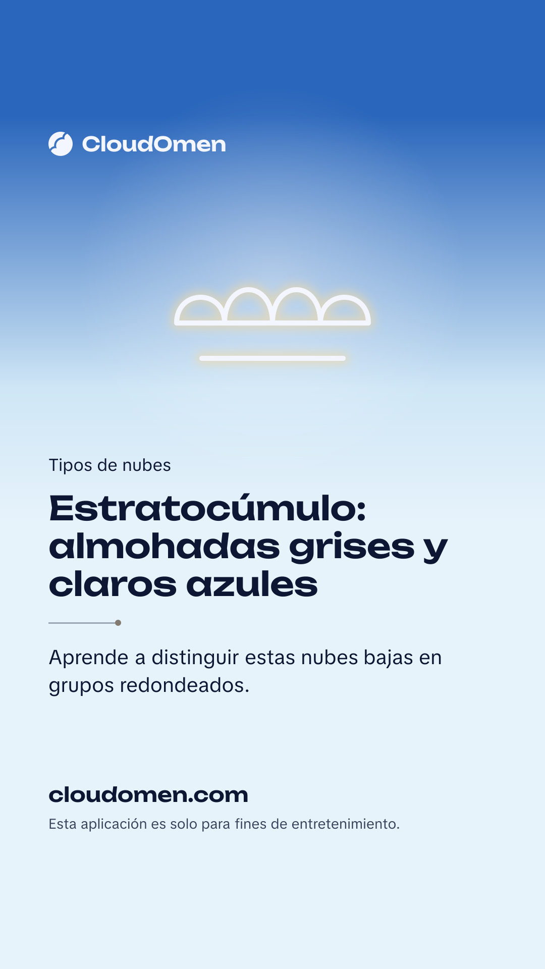 Imagen para historia: Estratocúmulo: almohadas grises y claros azules