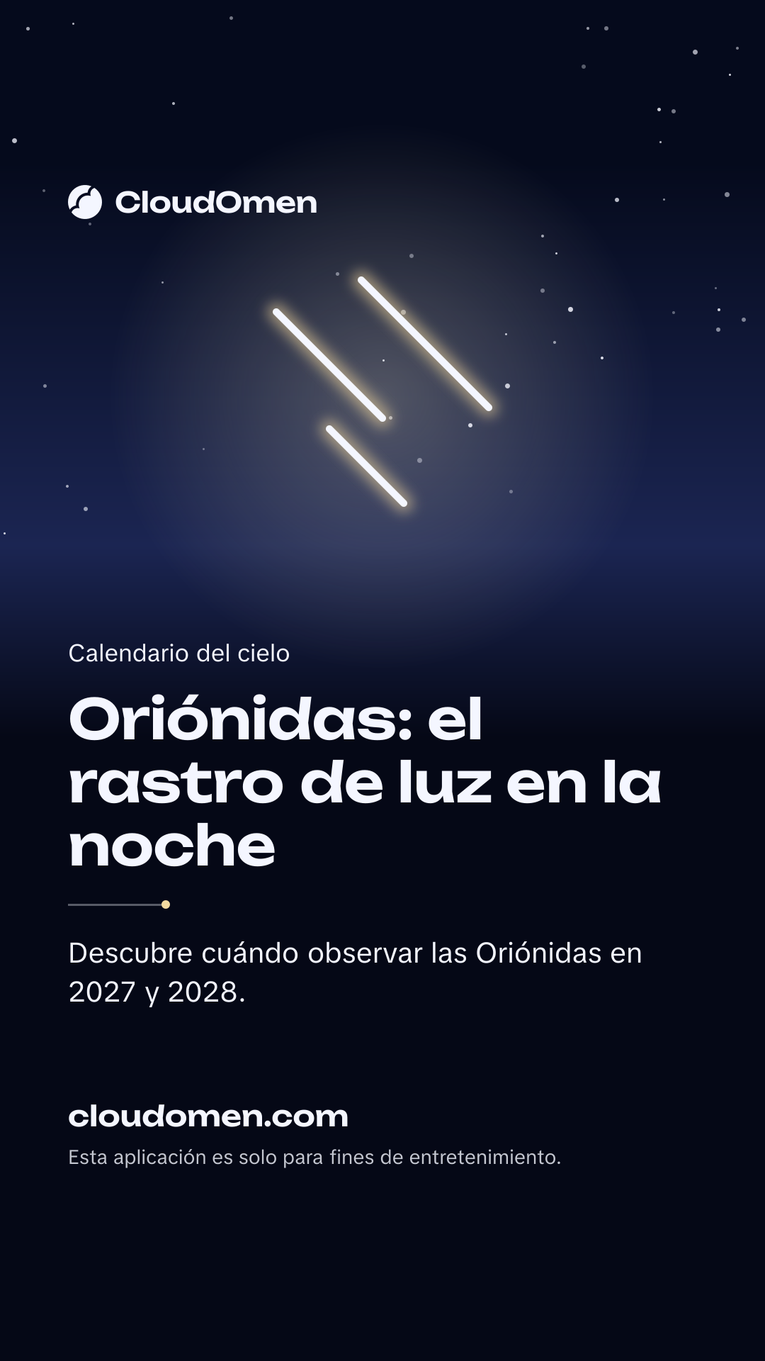 Imagen para historia: Oriónidas: el rastro de luz en la noche