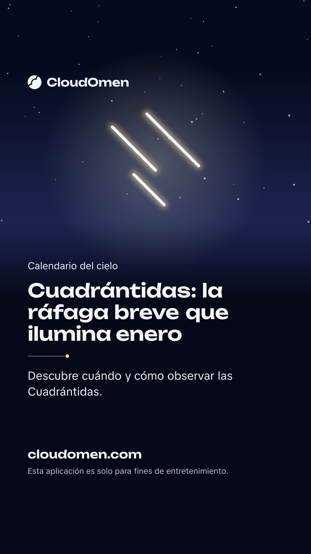 Imagen para historia: Cuadrántidas: la ráfaga breve que ilumina enero