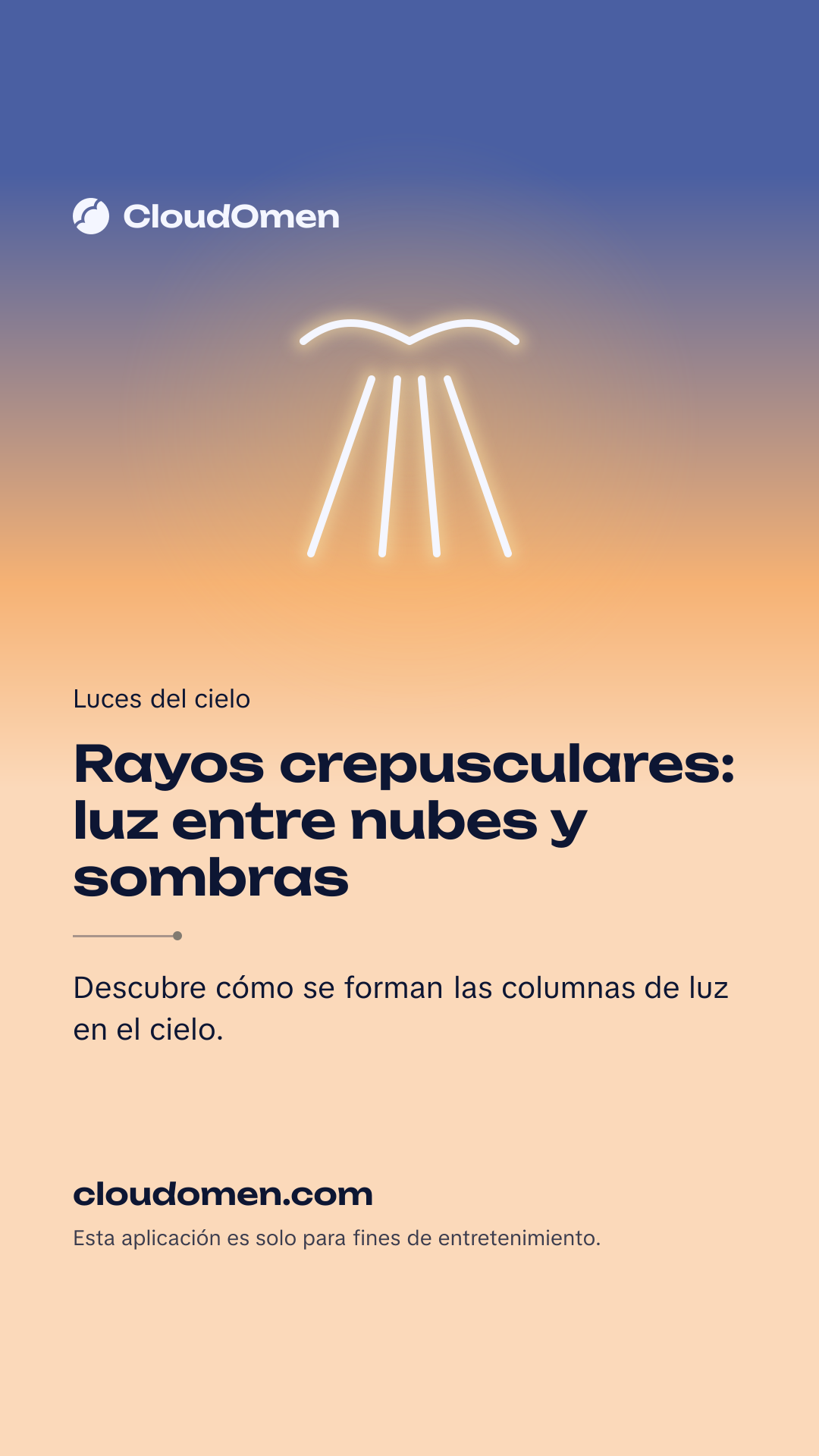 Imagen para historia: Rayos crepusculares: luz entre nubes y sombras