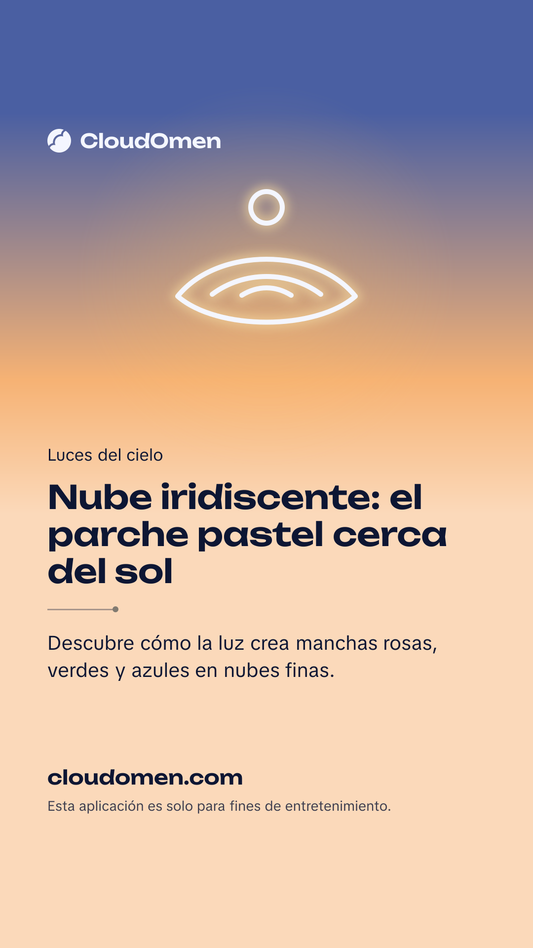 Imagen para historia: Nube iridiscente: el parche pastel cerca del sol