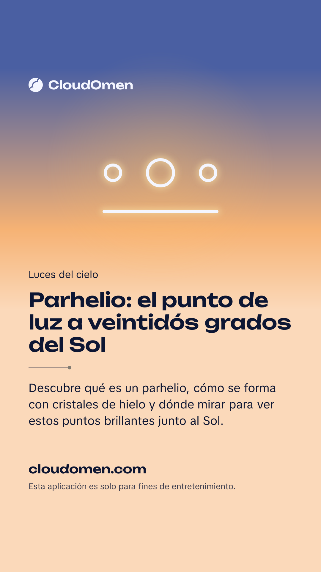 Imagen para historia: Parhelio: el punto de luz a veintidós grados del Sol
