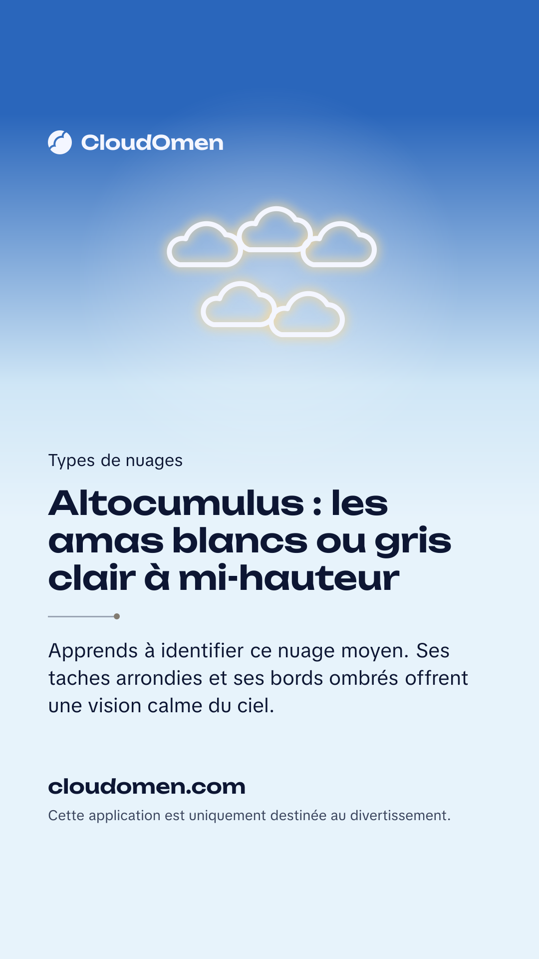 Image pour story : Altocumulus : les amas blancs ou gris clair à mi-hauteur
