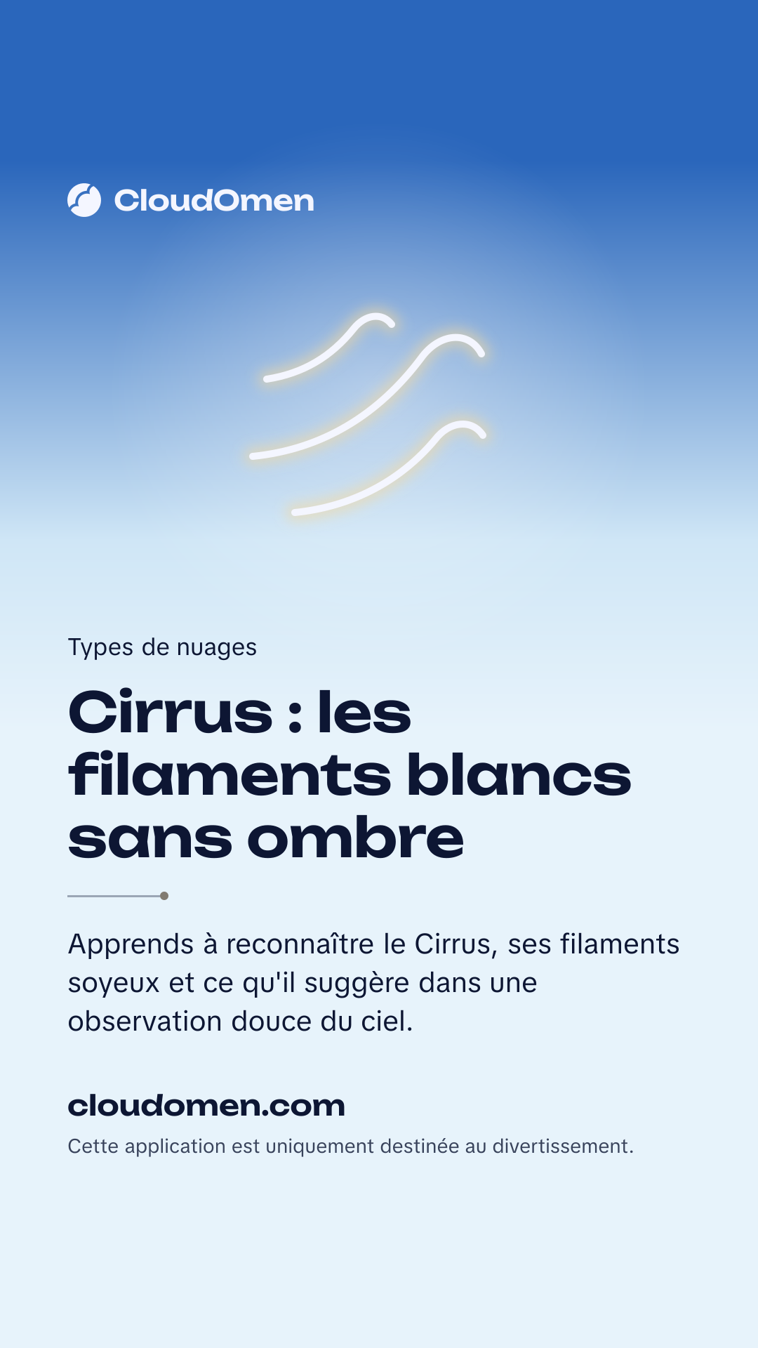 Image pour story : Cirrus : les filaments blancs sans ombre