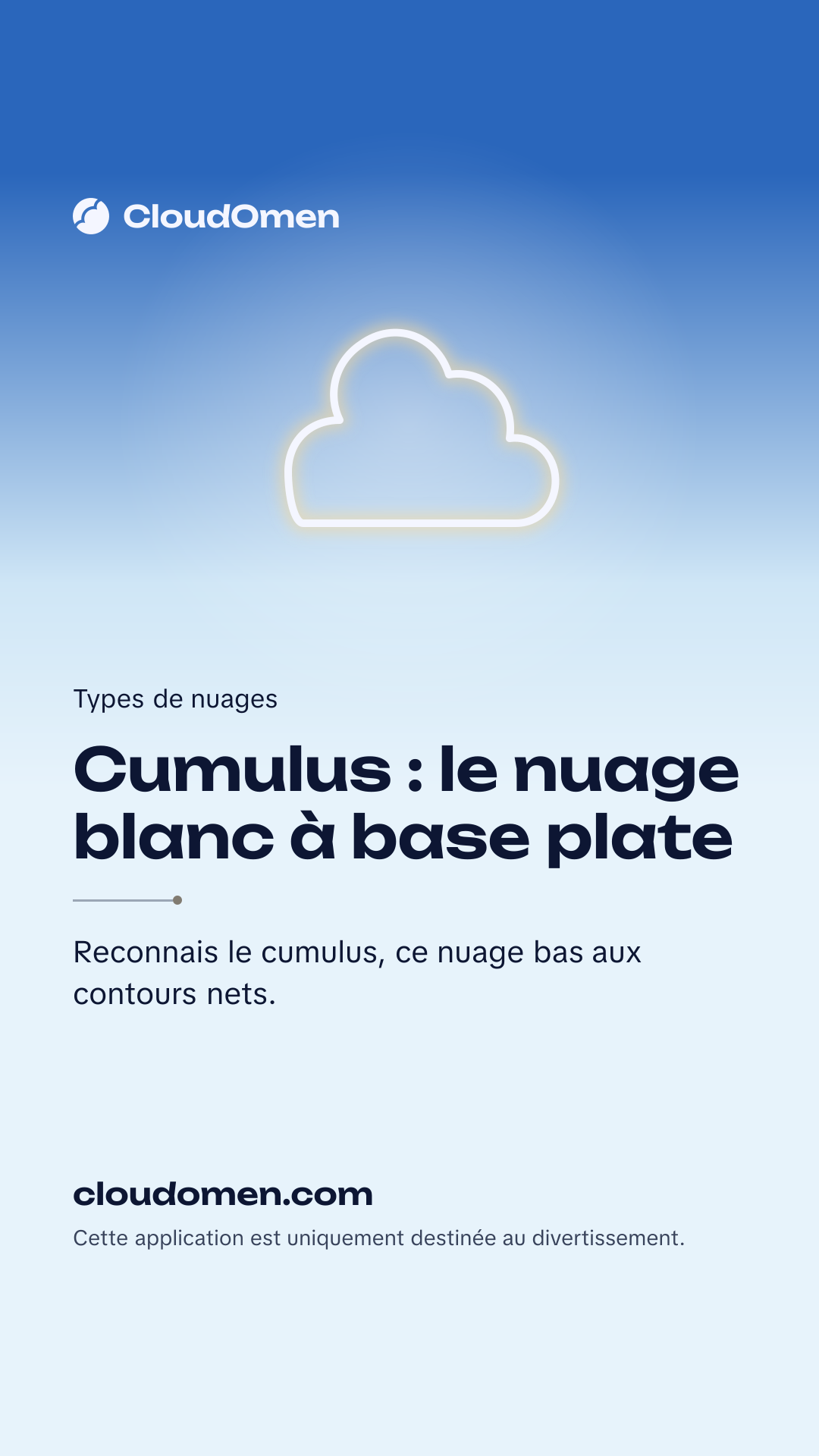 Image pour story : Cumulus : le nuage blanc à base plate