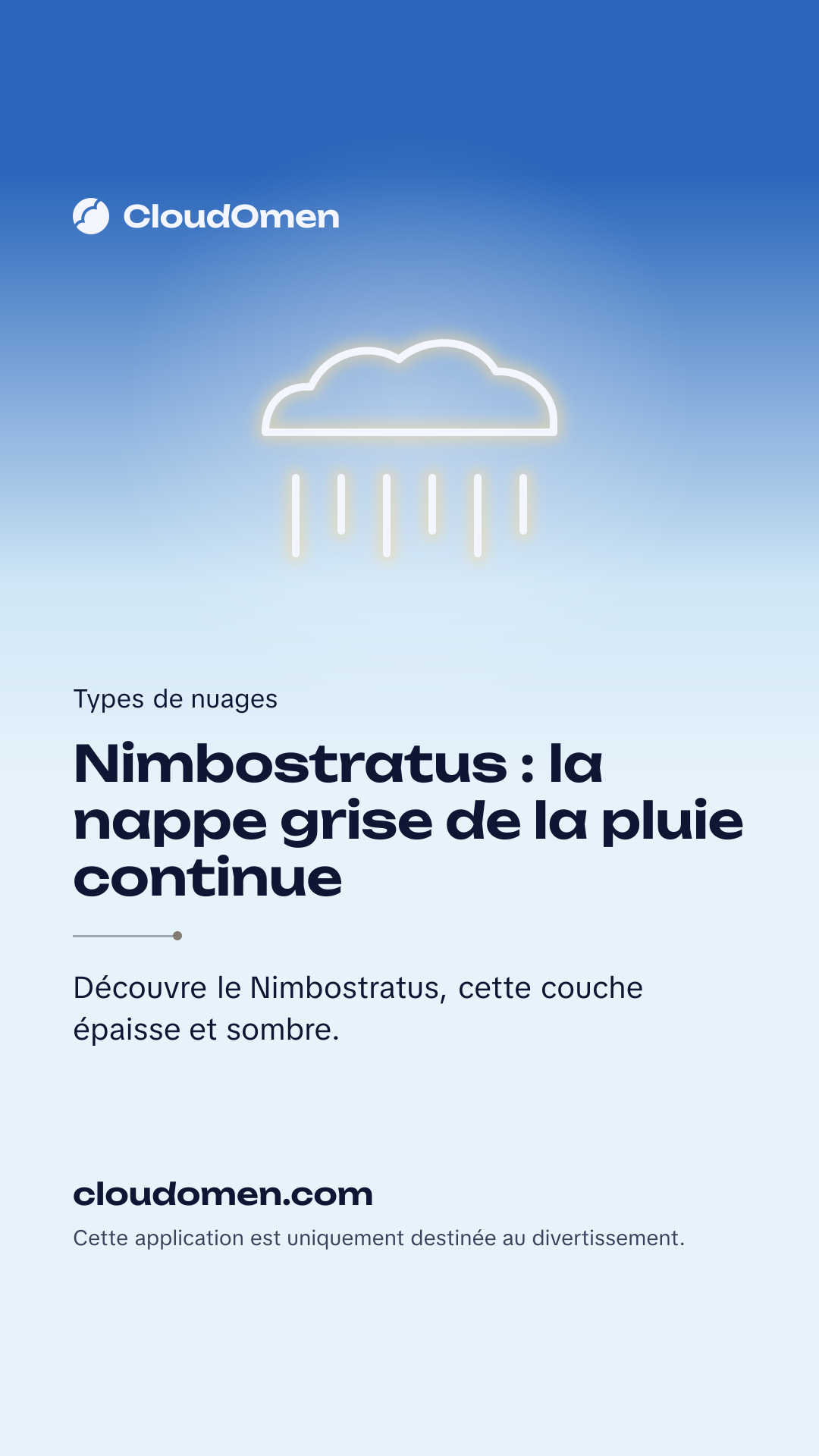 Image pour story : Nimbostratus : la nappe grise de la pluie continue