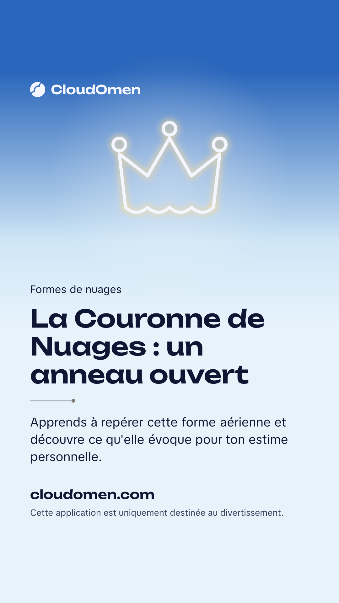 Image pour story : La Couronne de Nuages : un anneau ouvert
