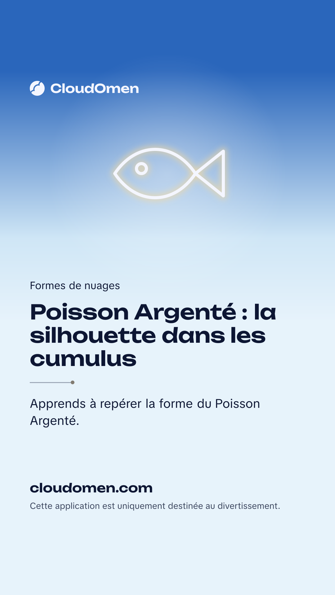 Image pour story : Poisson Argenté : la silhouette dans les cumulus