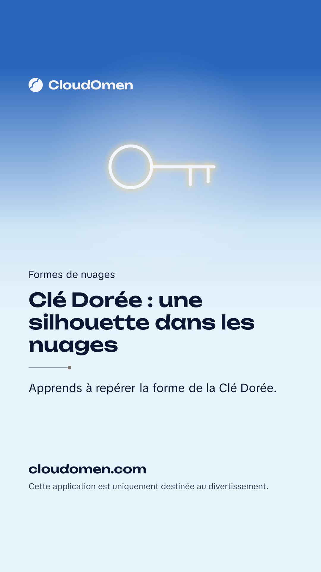 Image pour story : Clé Dorée : une silhouette dans les nuages