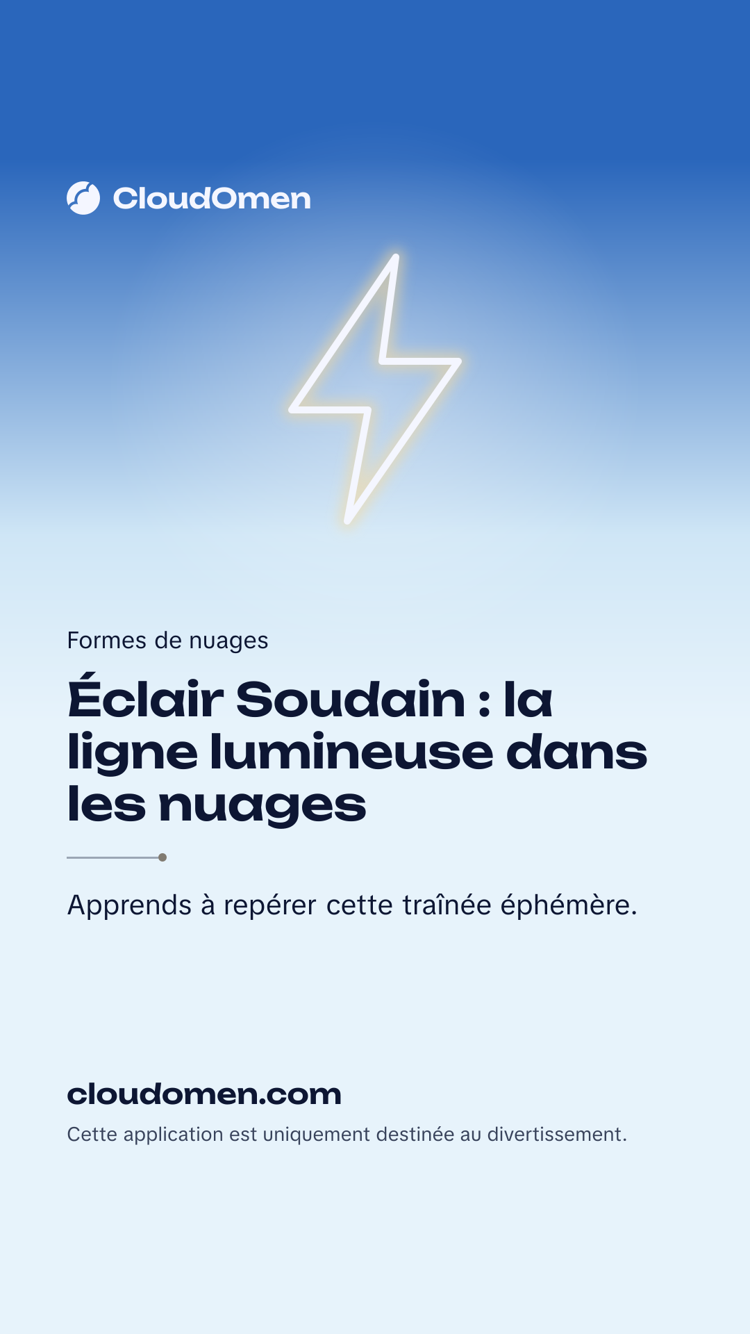 Image pour story : Éclair Soudain : la ligne lumineuse dans les nuages