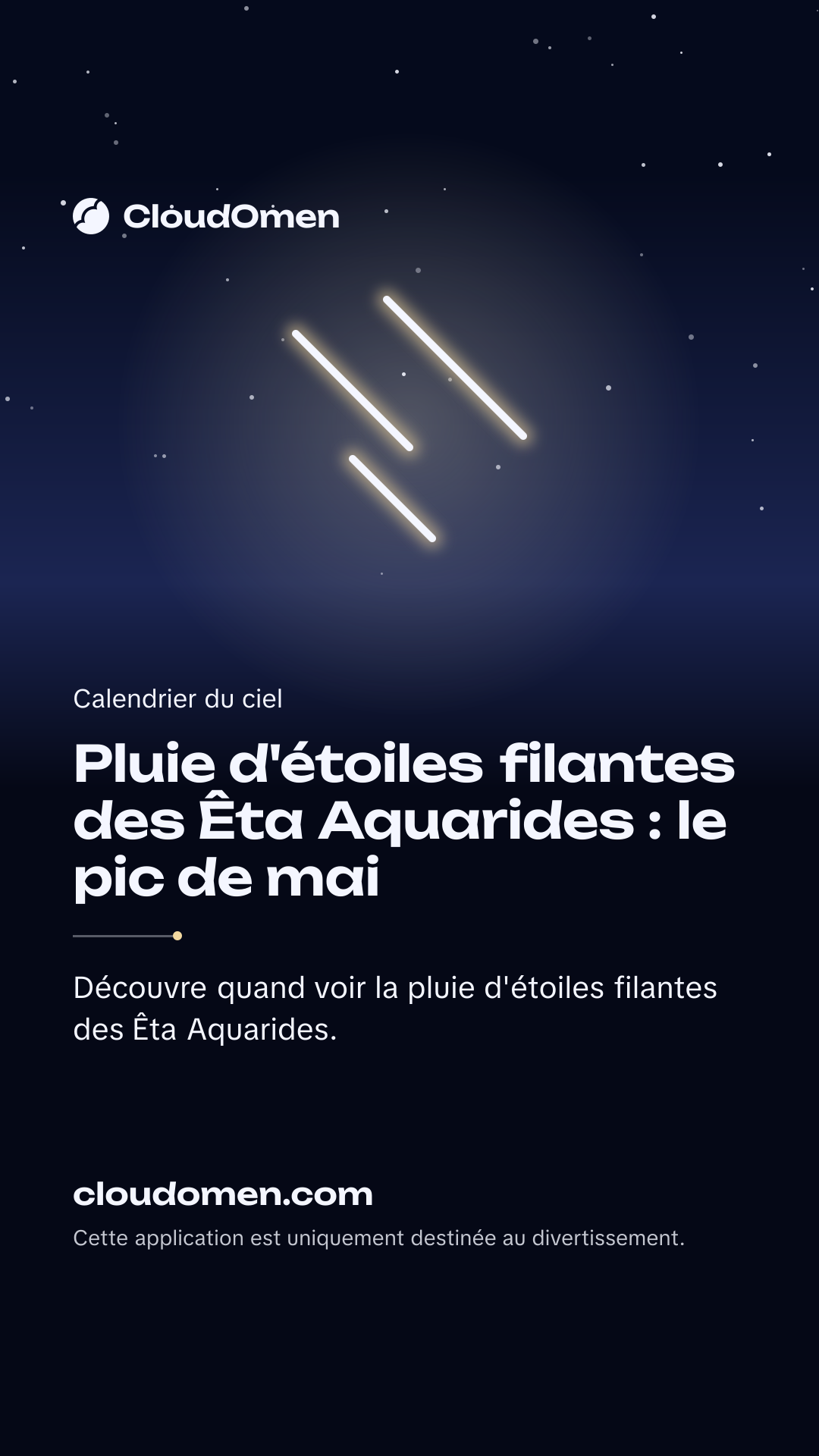 Image pour story : Pluie d'étoiles filantes des Êta Aquarides : le pic de mai