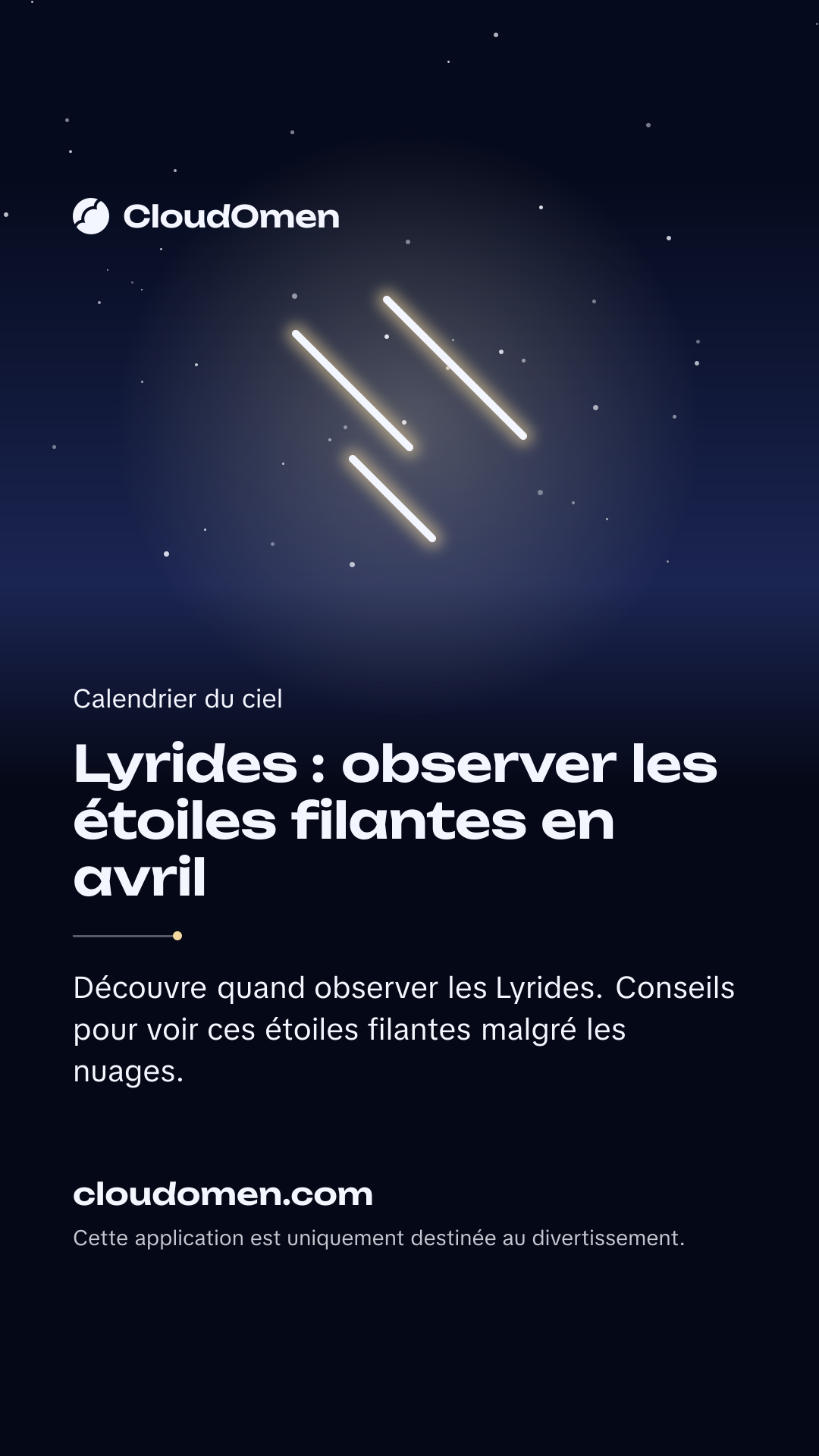 Image pour story : Lyrides : observer les étoiles filantes en avril