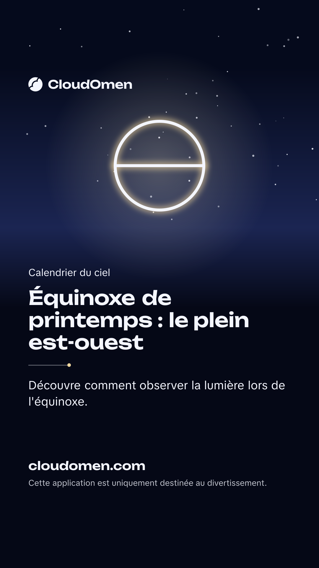 Image pour story : Équinoxe de printemps : le plein est-ouest