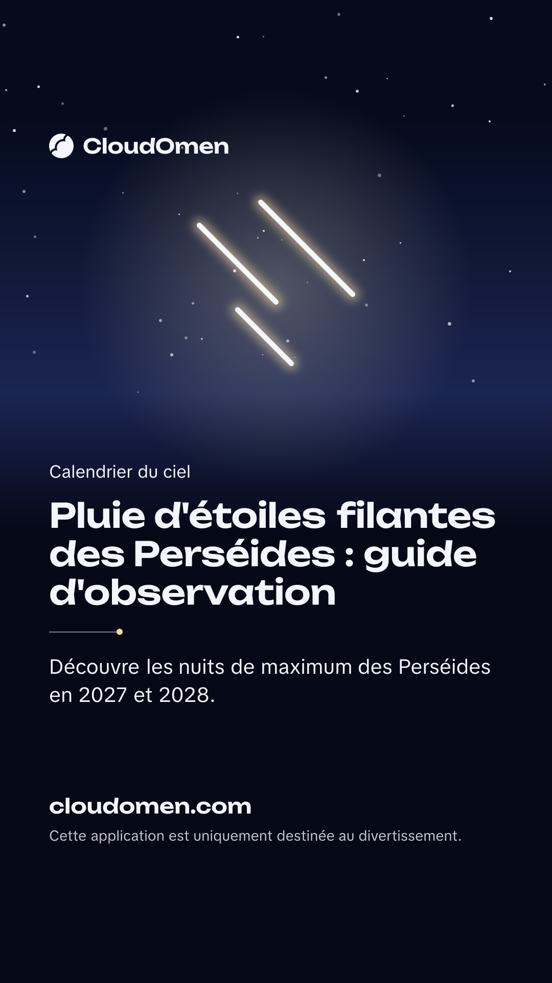 Image pour story : Pluie d'étoiles filantes des Perséides : guide d'observation