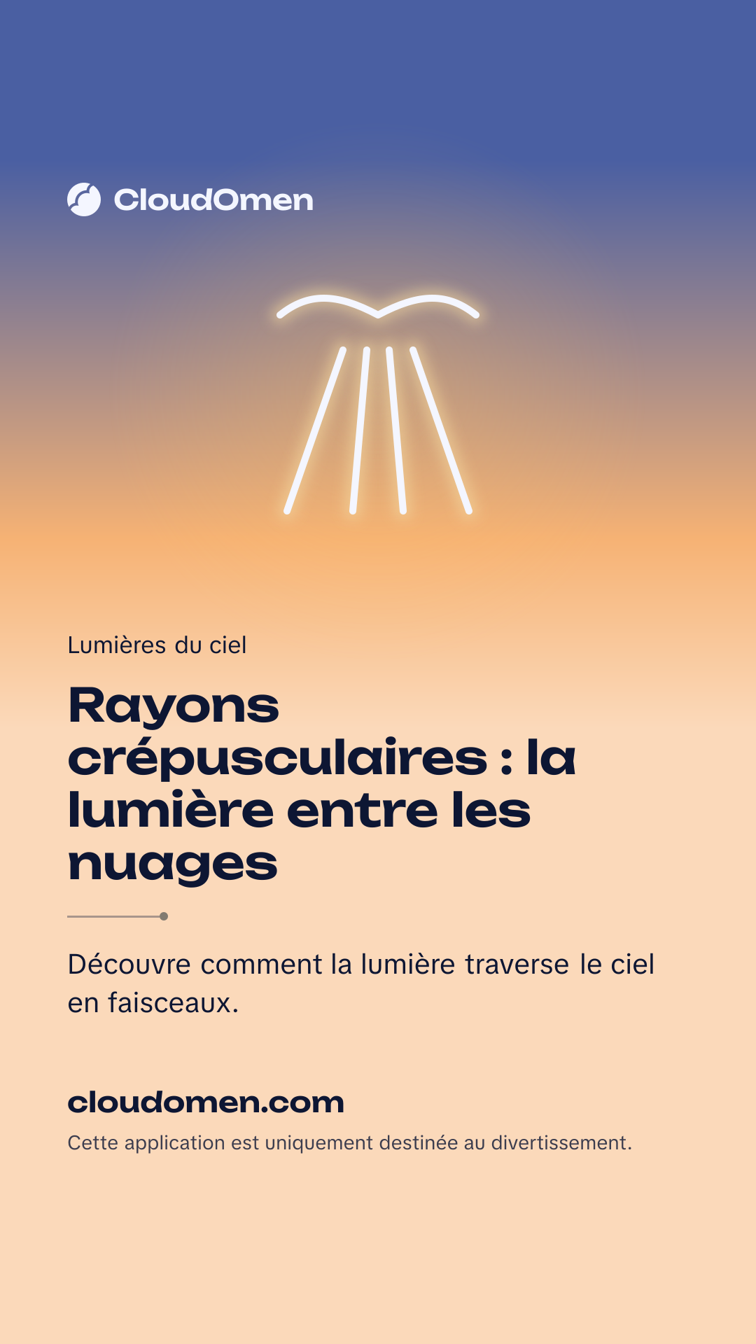 Image pour story : Rayons crépusculaires : la lumière entre les nuages