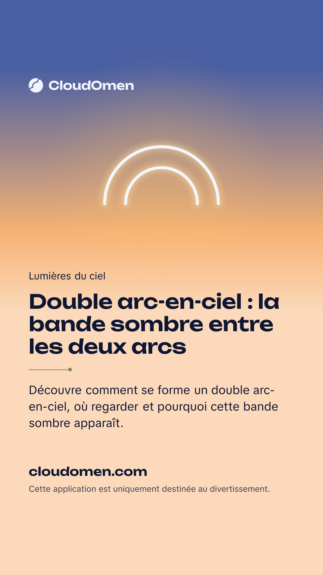 Image pour story : Double arc-en-ciel : la bande sombre entre les deux arcs