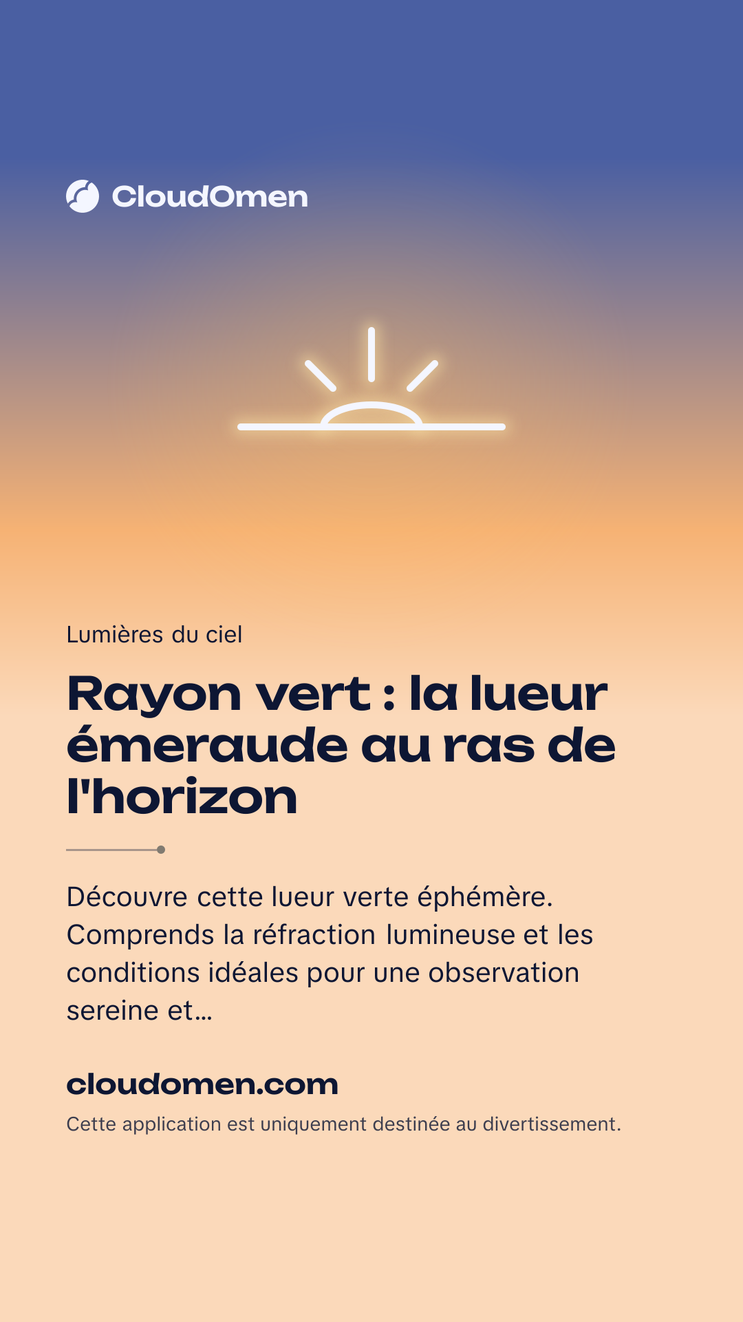 Image pour story : Rayon vert : la lueur émeraude au ras de l'horizon