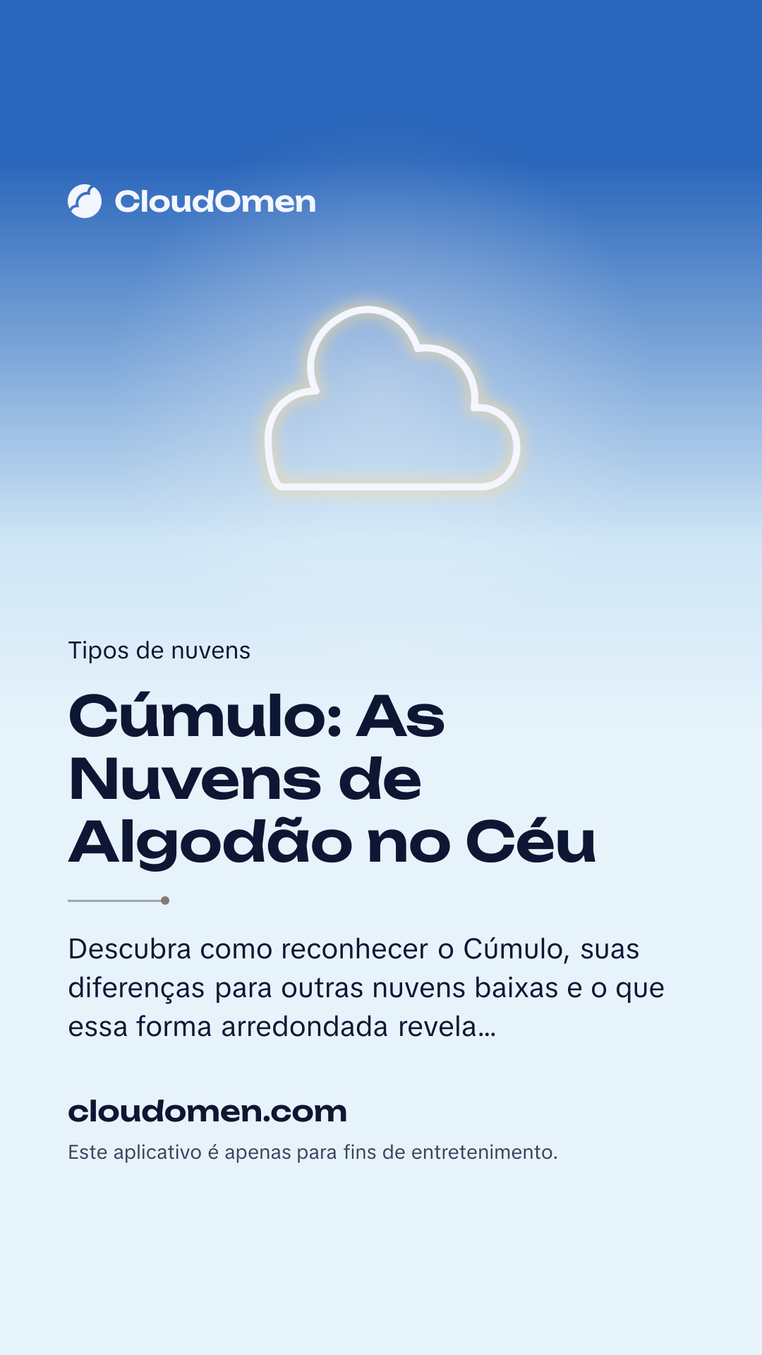 Imagem para stories: Cúmulo: As Nuvens de Algodão no Céu
