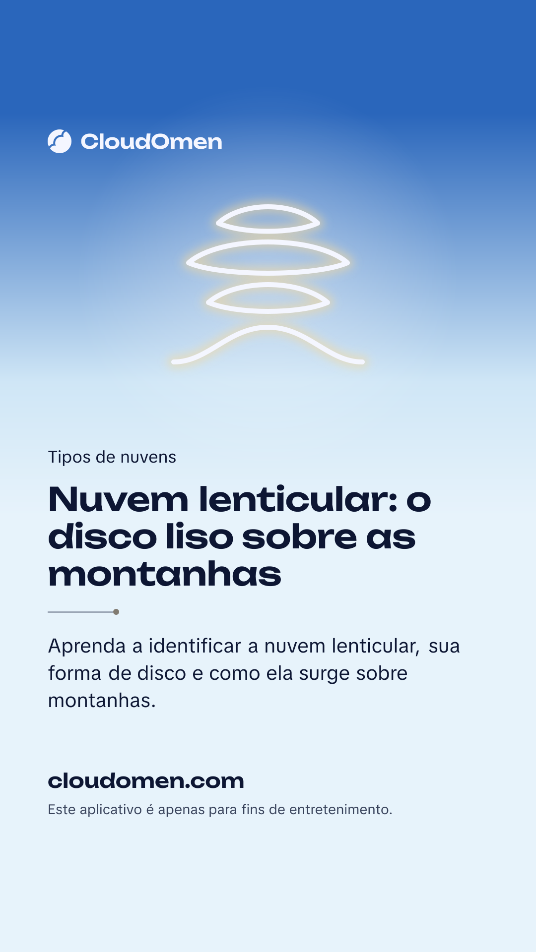 Imagem para stories: Nuvem lenticular: o disco liso sobre as montanhas