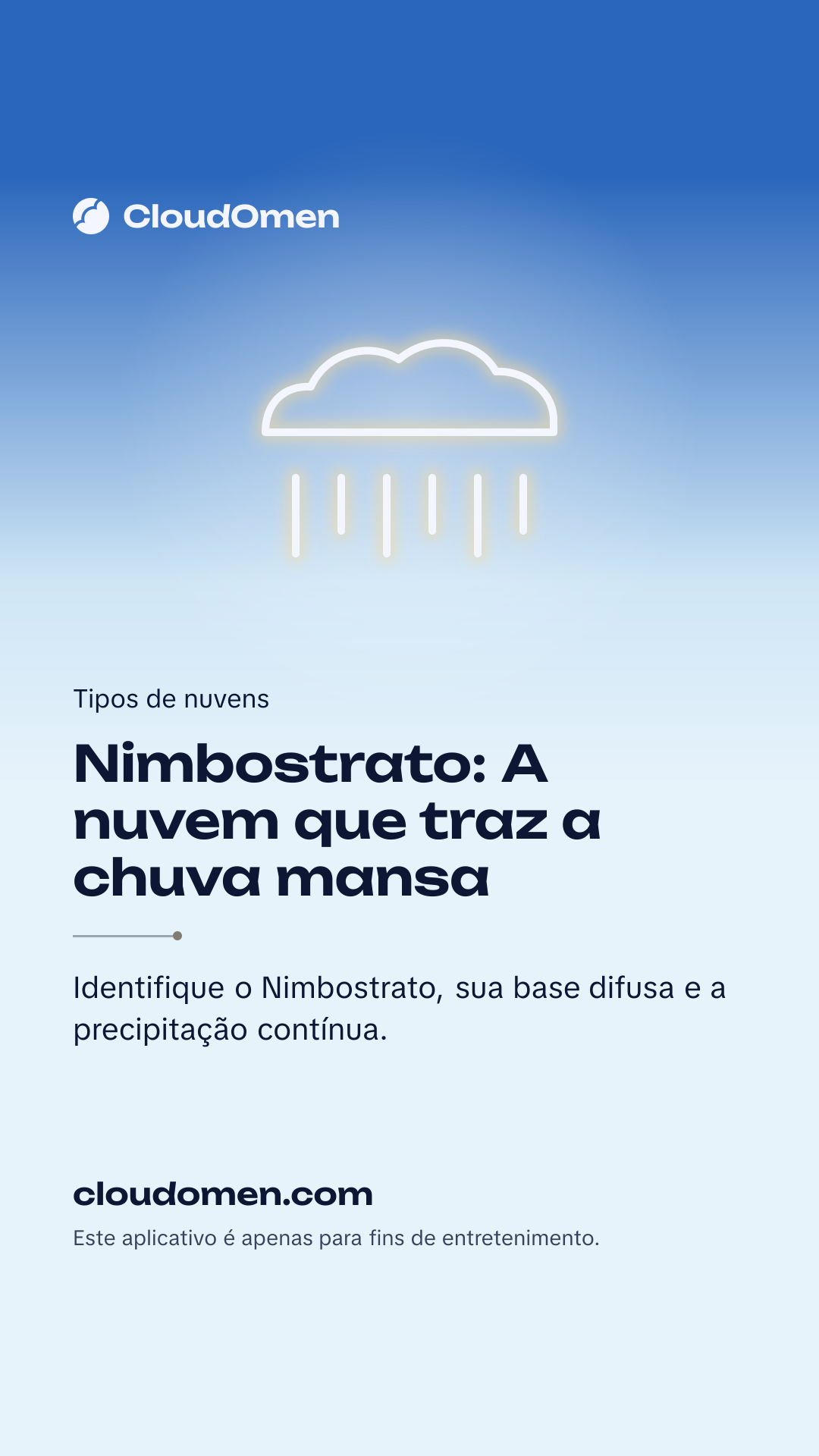 Imagem para stories: Nimbostrato: A nuvem que traz a chuva mansa