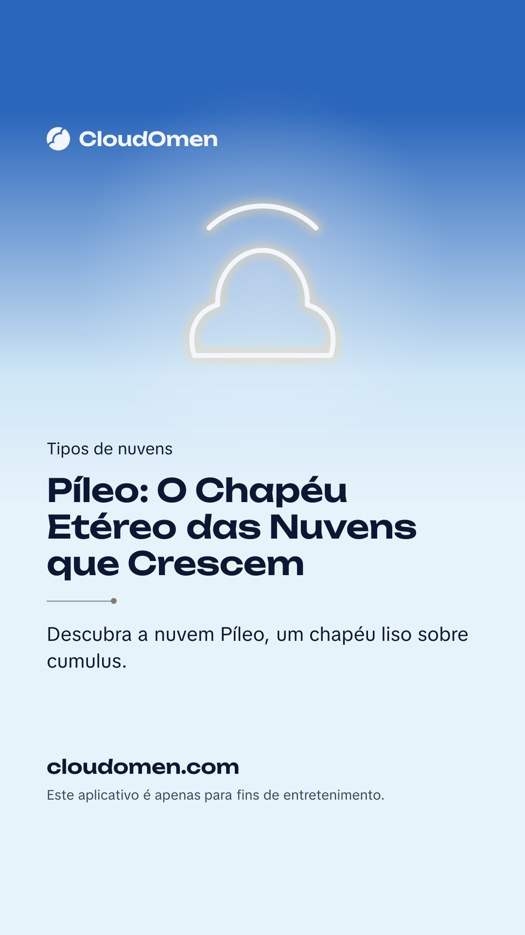 Imagem para stories: Píleo: O Chapéu Etéreo das Nuvens que Crescem