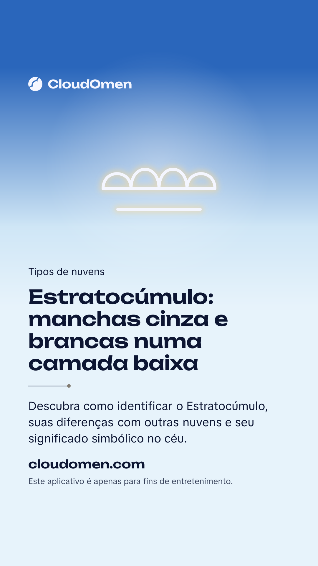 Imagem para stories: Estratocúmulo: manchas cinza e brancas numa camada baixa